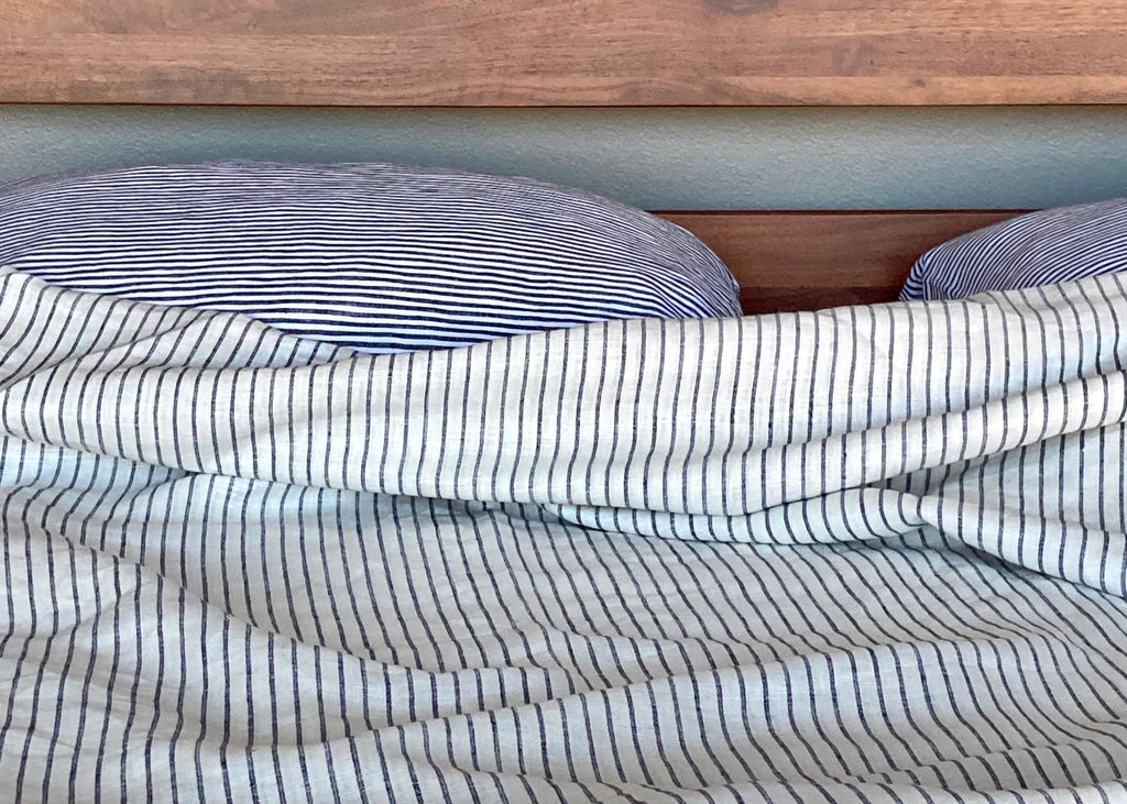Breton Stripe Pillowcase Charcoal - Modernplum