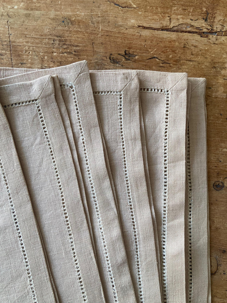 Vintage Linen Napkins Khaki - Set of 6 - Modernplum