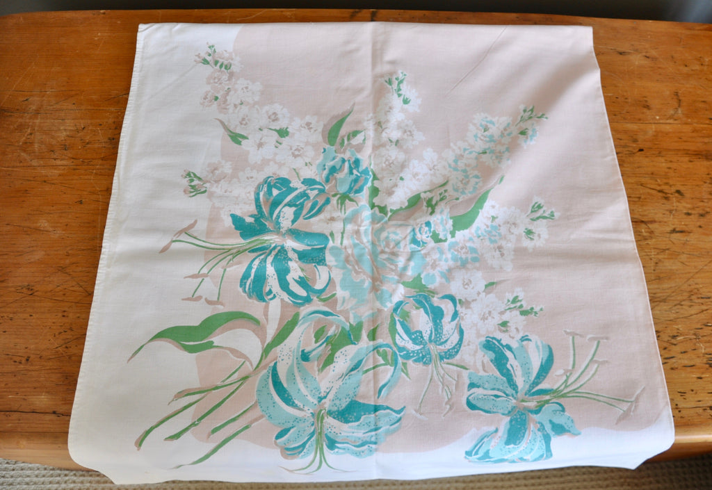 Vintage Cotton Print Tablecloth