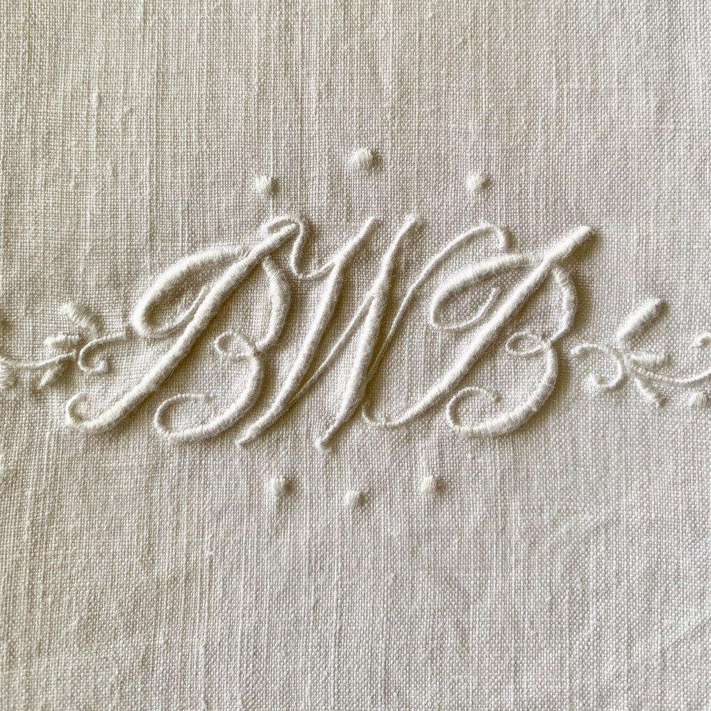 Vintage Cotton Monogram Napkins - Set of 6