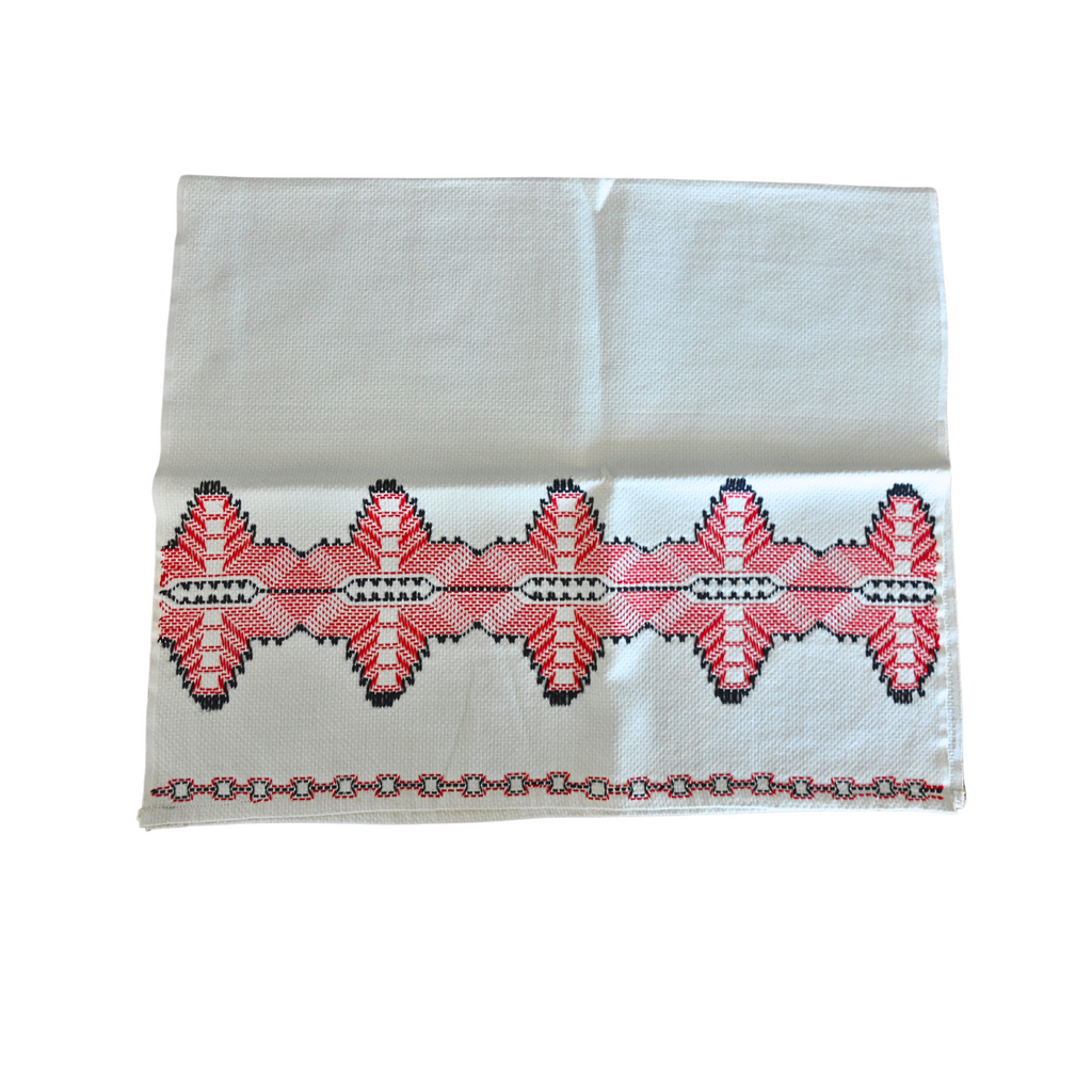 Vintage Red Stitched Tea Towel