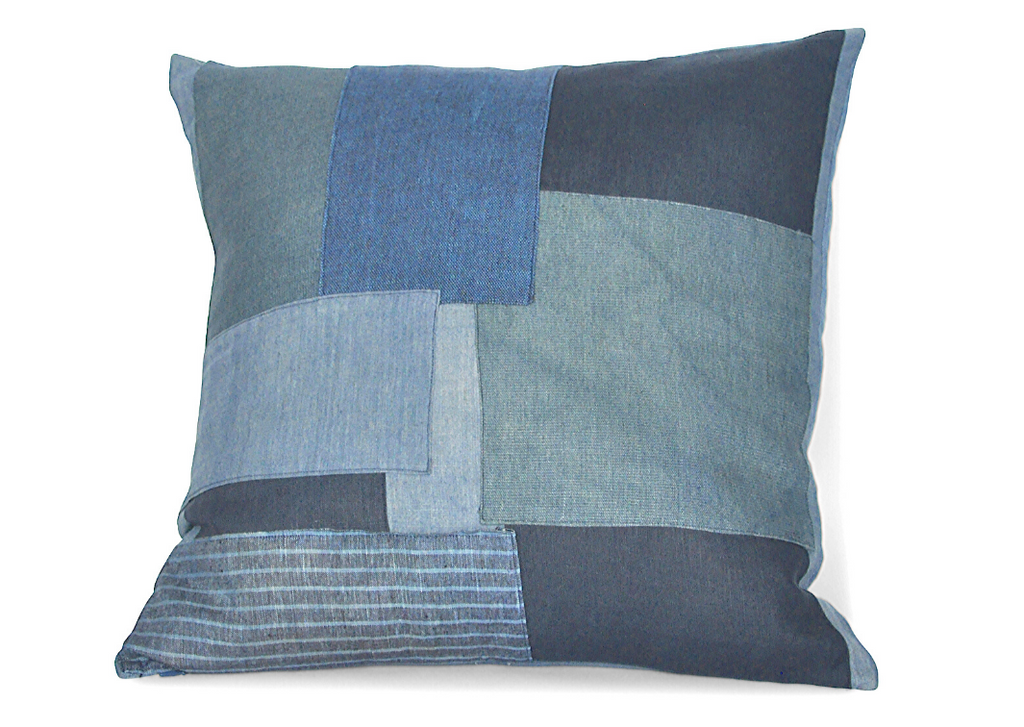 Deep Sea Cushion 002, Multi Indigo - Modernplum