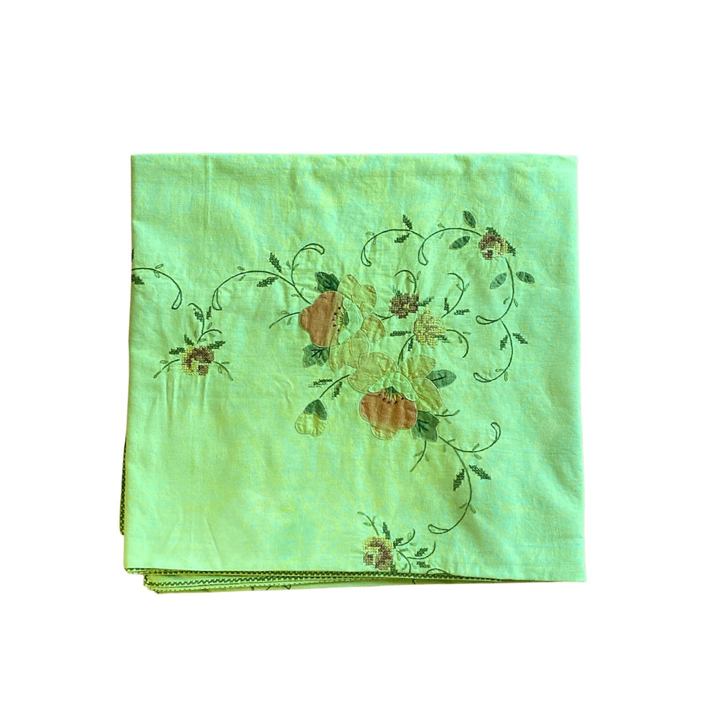 Stitched Vintage Table Cloth, Hand-Dyed - Modernplum