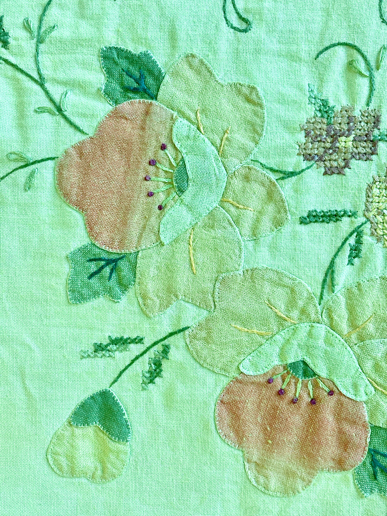 Stitched Vintage Table Cloth, Hand-Dyed - Modernplum