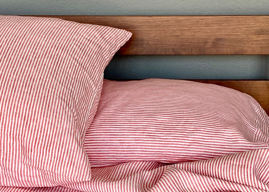 Breton Stripe Pillowcase Red - Modernplum