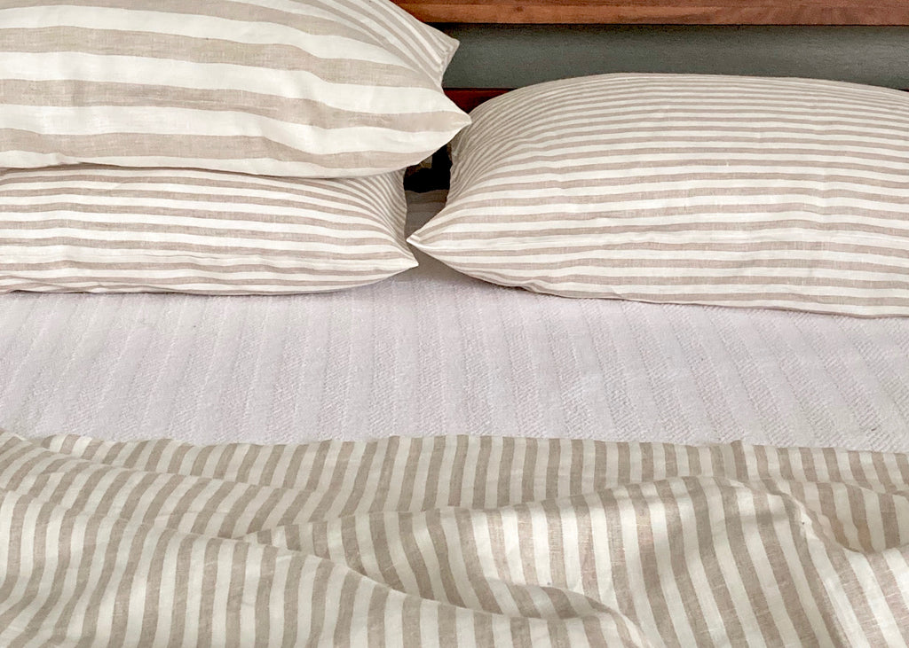 Madrid XL Stripe Pillowcase Taupe - Modernplum