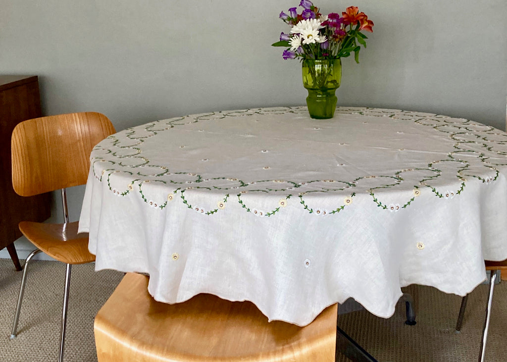Vintage Hand-Stitched Tablecloth - Modernplum