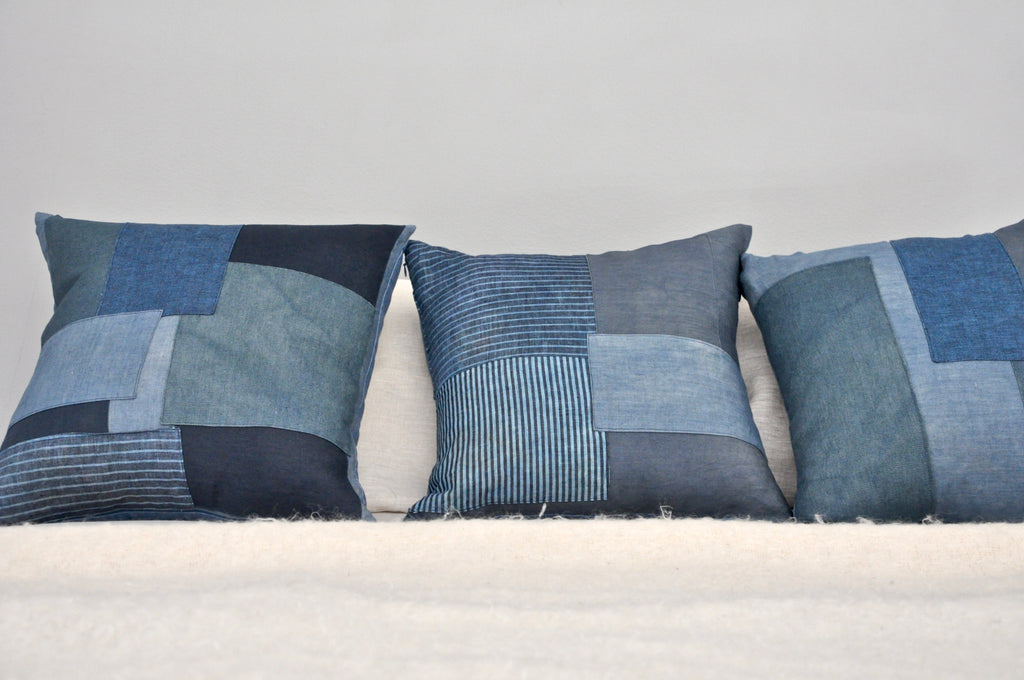 Deep Sea Cushion 002, Multi Indigo - Modernplum