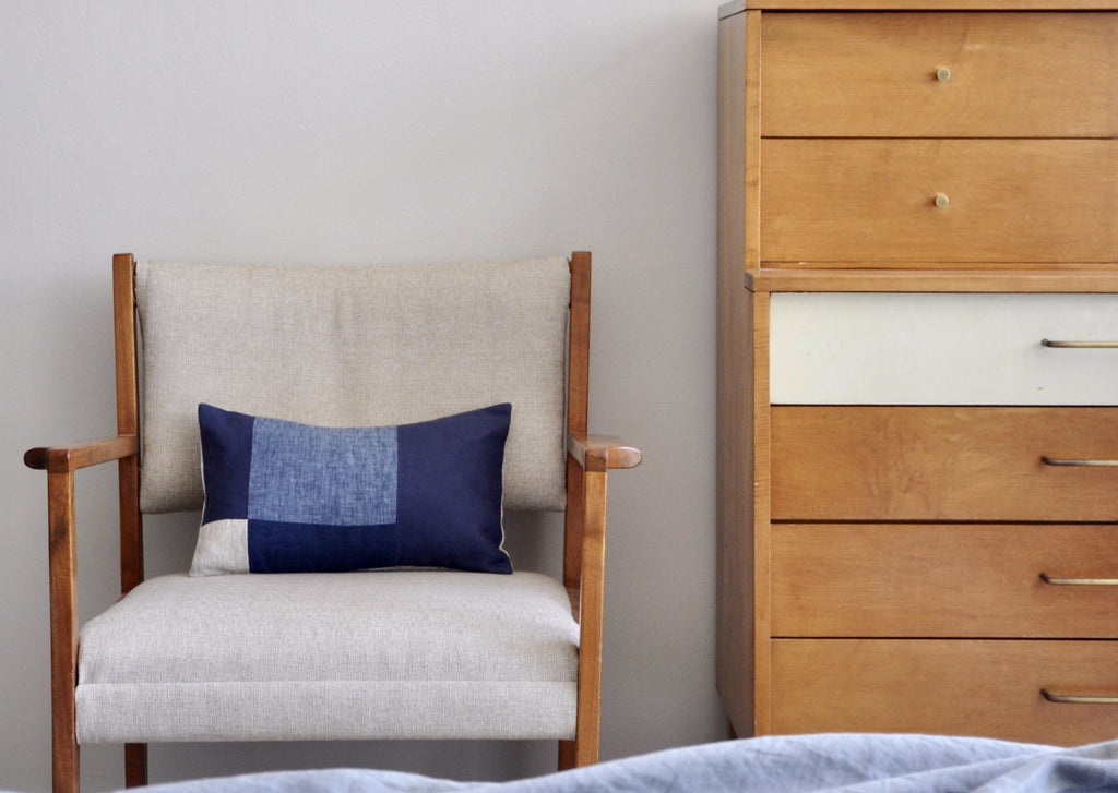 Patch Accent Pillow Indigo - Modernplum