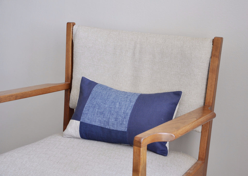 Patch Accent Pillow Indigo - Modernplum
