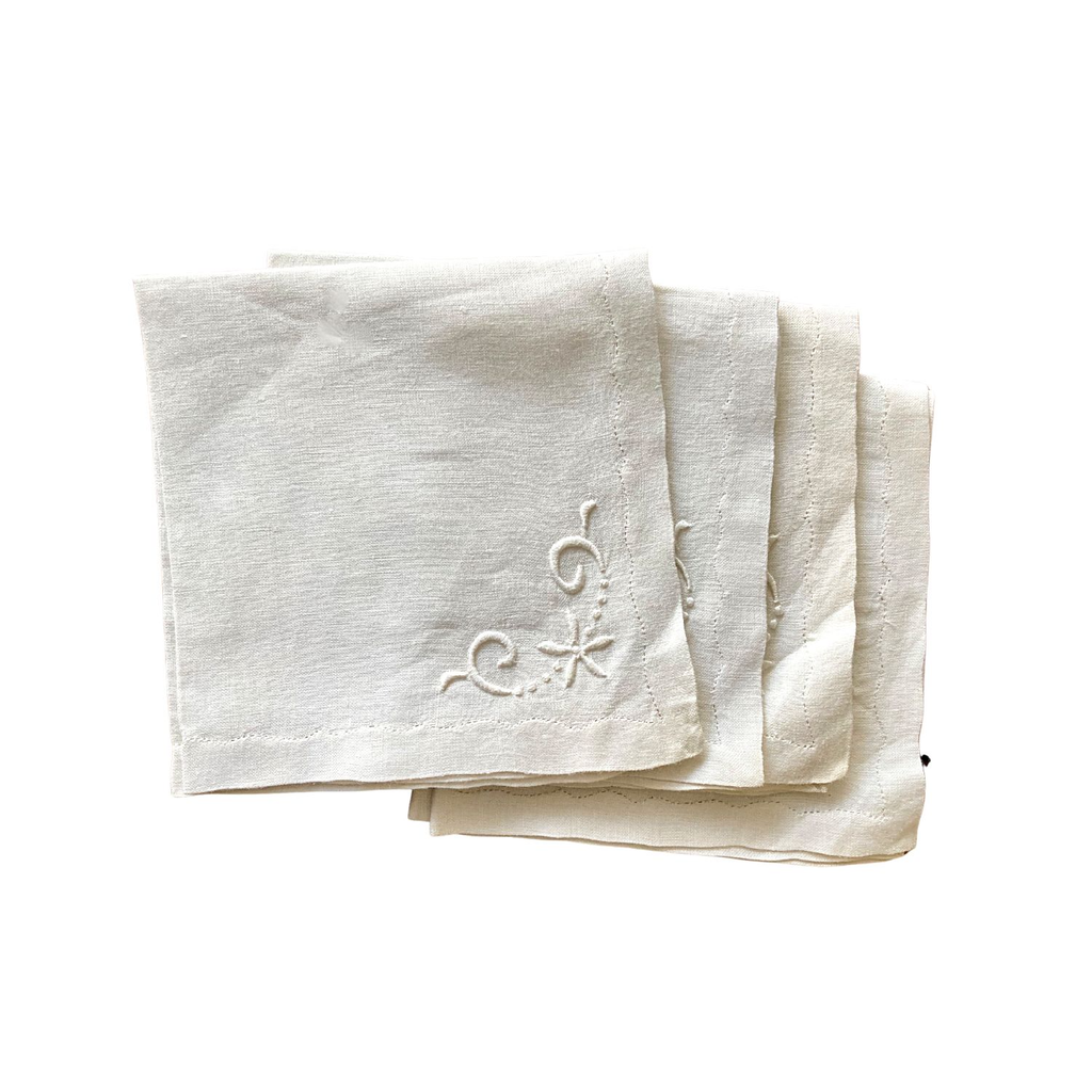 Vintage Decorative Linen Napkins - Set of 4 - Modernplum