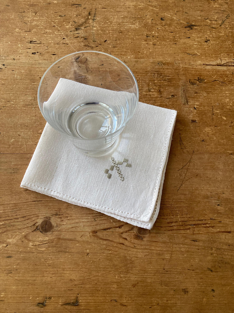 Vintage Linen Cocktail Napkins - Set of 4 - Modernplum