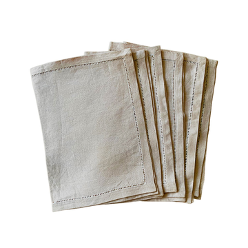 Vintage Linen Napkins Khaki - Set of 6